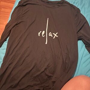 Black Relax Graphic Long Sleeve Shirt